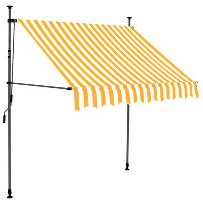 vidaXL Manual Retractable Awning with LED 100 cm White and Orange