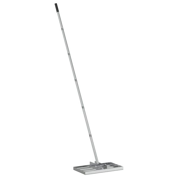 vidaXL Garden Rake Manual Silver 45 x 25 x 200 cm Stainless Steel