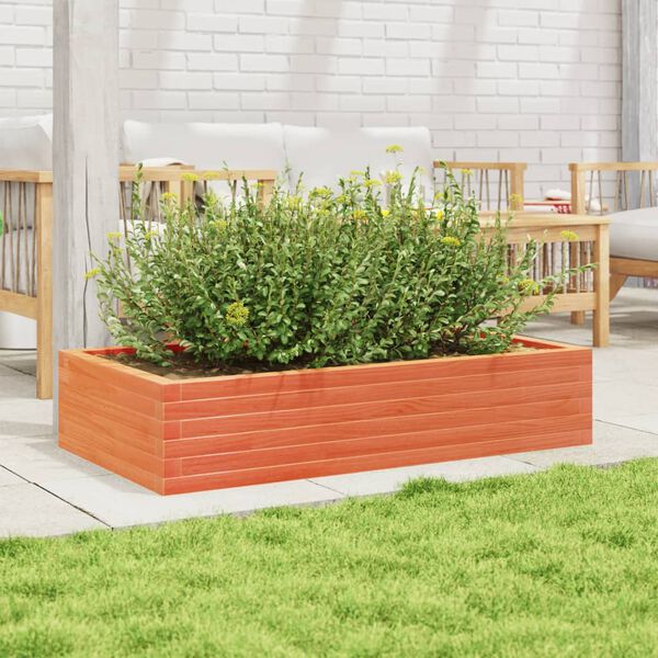 vidaXL Garden Planter Wax Brown 110x60x23 cm Solid Wood Pine