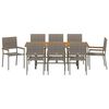 vidaXL Garden Dining Set 9 pcs Grey Poly Rattan