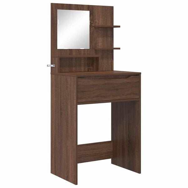 vidaXL Bedroom Dressing Tables with Shelf Brown Oak 80 x 39.6 x 135 cm