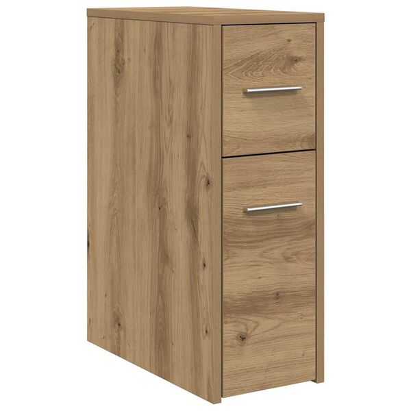 vidaXL Narrow Bathroom Cupboard with Wheels Artisian Oak Engineered Wood