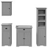 vidaXL 4 Piece Bathroom Furniture Set BODO Grey Solid Wood Pine
