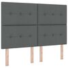 vidaXL LED Headboard with LED Strip Lights Dark Grey 160 cm Polyester
