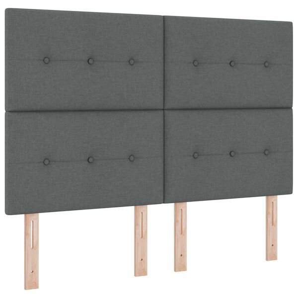 vidaXL LED Headboard with LED Strip Lights Dark Grey 160 cm Polyester