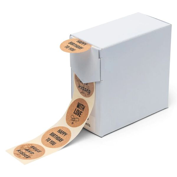 rillprint Gift Stickers 250 pcs x 4 rolls Brown