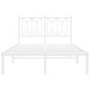 vidaXL Metal Bed Frame without Mattress with Headboard White 120x200cm