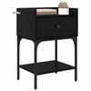 vidaXL Bedside Table Black Oak 40 x 29 x 60 cm Engineered Wood