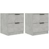 vidaXL Bedside Cabinets 2 pcs Concrete Grey Engineered Wood