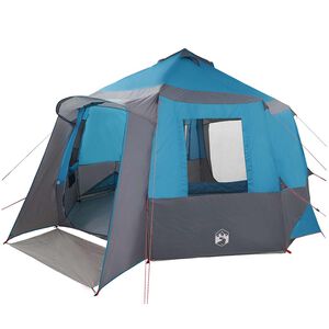 vidaXL Cabin Tent 12-Person 10-Person Blue and Grey