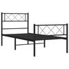 vidaXL Metal Bed Frame without Mattress with Footboard Black 90x190cm
