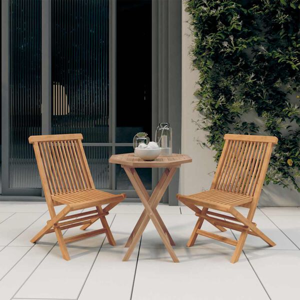 vidaXL 3 Piece Garden Dining Set Solid Wood Teak