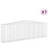 vidaXL Arched Gabion Baskets 7 pcs 400x50x120/140 cm Galvanised Iron