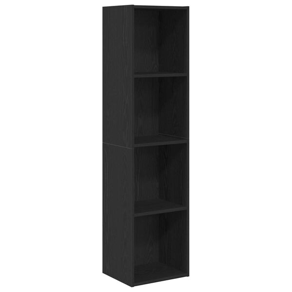 vidaXL Book Cabinet Black Oak 143 x 30 x 36 cm Engineered Wood