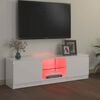 vidaXL TV Cabinet with LED Lights High Gloss White 120x30x36 cm