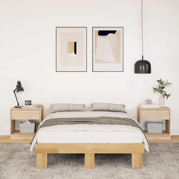 vidaXL Bed Frame without Mattress 120x200 cm Solid Wood Oak