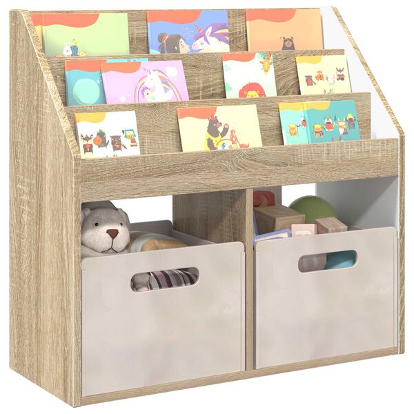 vidaXL Kids Bookshelf Sonoma Oak 72.5 x 29.5 x 69 cm Engineered Wood