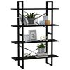 vidaXL 4-Tier Book Cabinet Black 100x30x140 cm Solid Pine Wood