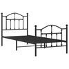 vidaXL Metal Bed Frame without Mattress with Footboard Black 90x200cm