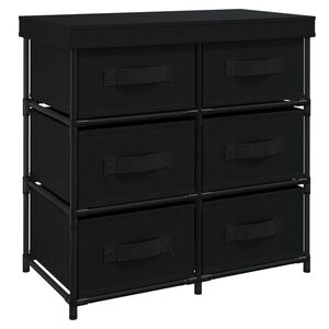 vidaXL Storage Cabinet with 6 Drawers 55x29x55 cm Black Steel
