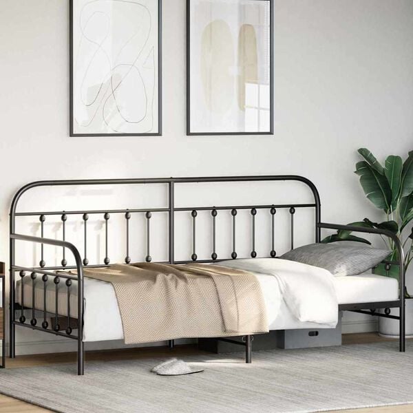 vidaXL Daybed Frame Black 100 x 190 cm Powder-Coated Steel