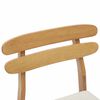 vidaXL Dining Chair 2 pcs Natural and Light Solid Rubber Wood