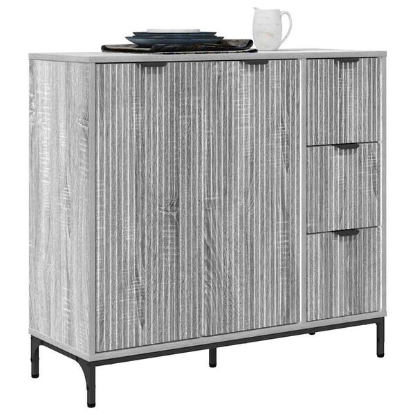 vidaXL Sideboard Grey Sonoma 89.5 x 33 x 82 cm Engineered Wood