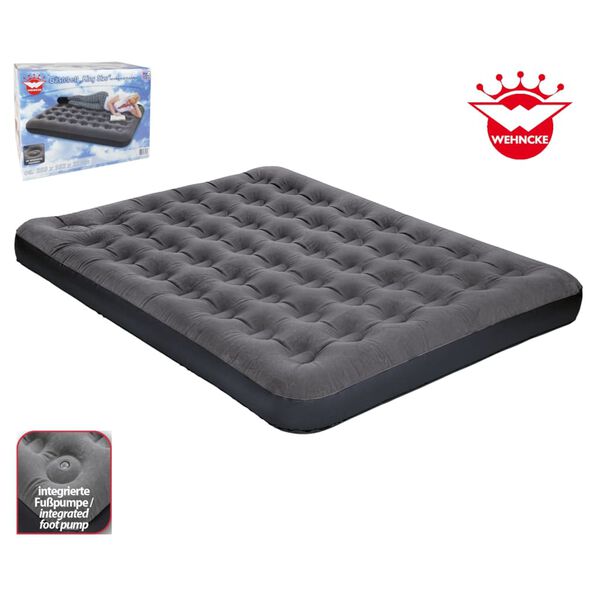 Happy People Air Bed with Pump Queen Size 203x152x22 cm Anthracite