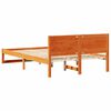 vidaXL Bed Frame with Headboard Wax Brown 120 x 200 cm Solid Pine Wood
