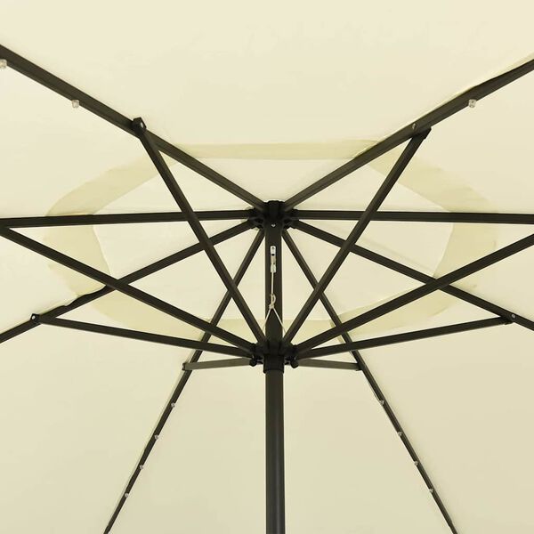 vidaXL Garden Parasol with LED Lights 400 cm Sand