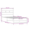 vidaXL Metal Bed Frame without Mattress Sonoma Oak 100x190 cm