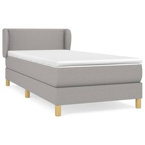 vidaXL Box Spring Bed with Mattress Light Grey 80x200 cm Fabric