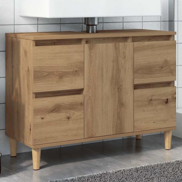 vidaXL Sink Cabinet Artisan Oak 80x33x60 cm Engineered Wood