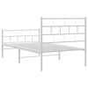 vidaXL Metal Bed Frame without Mattress with Footboard White 100x200cm