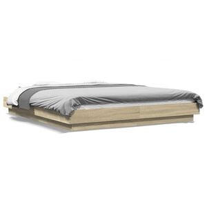 vidaXL Bed Frame without Mattress Sonoma Oak 150x200 cm King Size