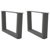 vidaXL Coffee Table Legs V-Shape 2 pcs Anthracite 60x(30-31.3) cm Steel