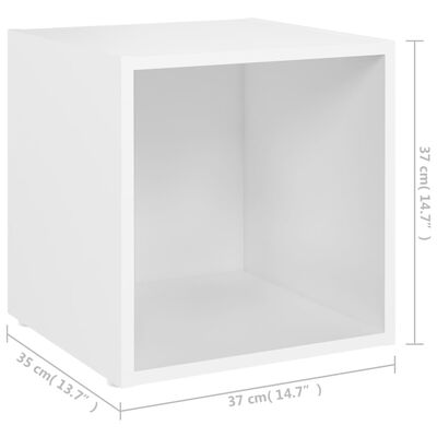 vidaXL TV Cabinet White 37x35x37 cm Chipboard