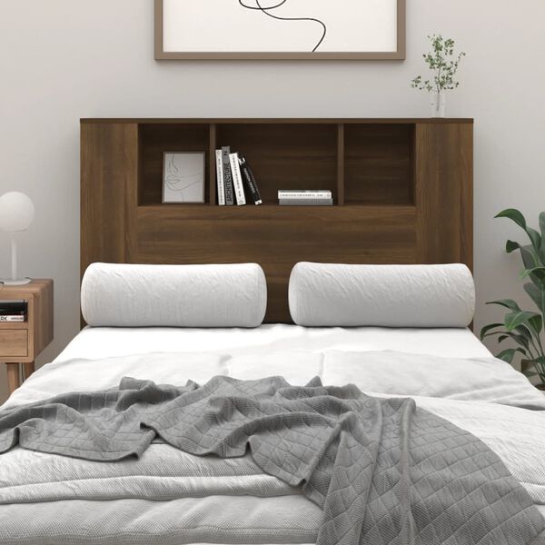 vidaXL Headboard Cabinet Brown Oak 120x18.5x102.5 cm