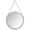 vidaXL Wall Mirror with Strap Silver &Oslash; 55 cm