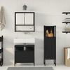 vidaXL Bathroom Furniture Set with Shelf 3 pcs Black Engineered wood