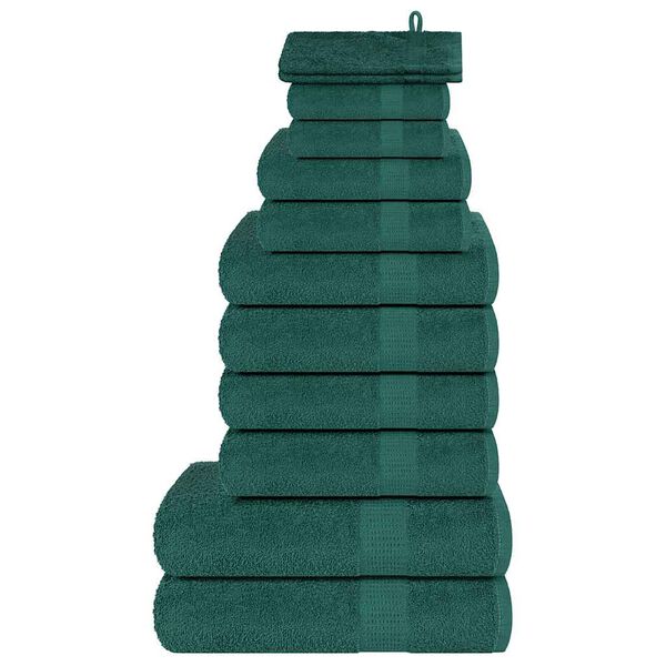 vidaXL 12 Piece Towel Set Green 360 gsm 100% Cotton