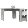 vidaXL Corner Desk Concrete Grey 140 x 113.5 x 75 cm Engineered Wood
