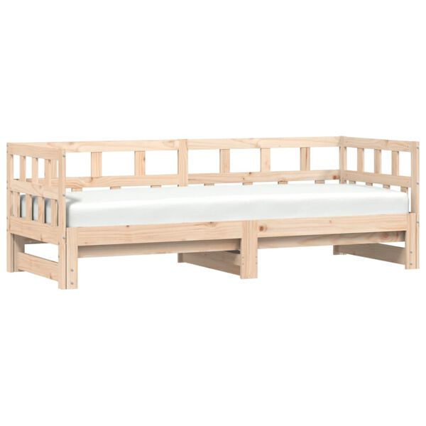 vidaXL Daybed with Trundle without Mattress 90x190 cm Single Solid Wood