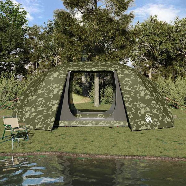 vidaXL Fishing Tent with Roof Camouflage 514 x 465 x 187 cm Polyester
