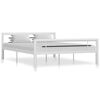 vidaXL Bed Frame without Mattress White and Black Metal 140x200 cm