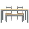 vidaXL 4 Piece Dining Set Panama Grey Solid Wood Pine