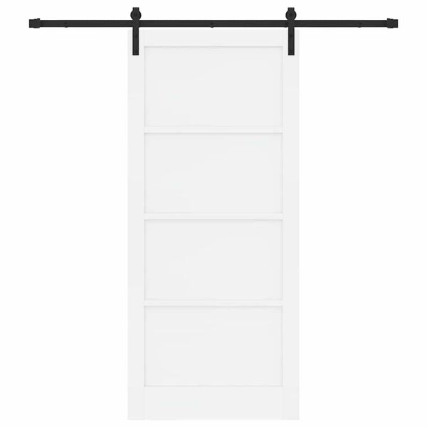 vidaXL Sliding Door White and Black 93 x 211 cm Solid Pine Wood