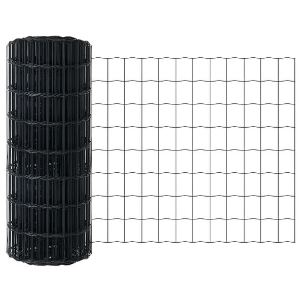 vidaXL Euro Fence Grey 0.8 x 10 m PVC-coated iron