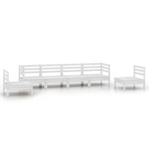 vidaXL Garden Lounge Set | White | Solid pinewood | Large | Modular