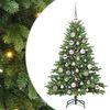 vidaXL Artificial Christmas Tree with 150 LEDs Green 120 cm PE and PVC